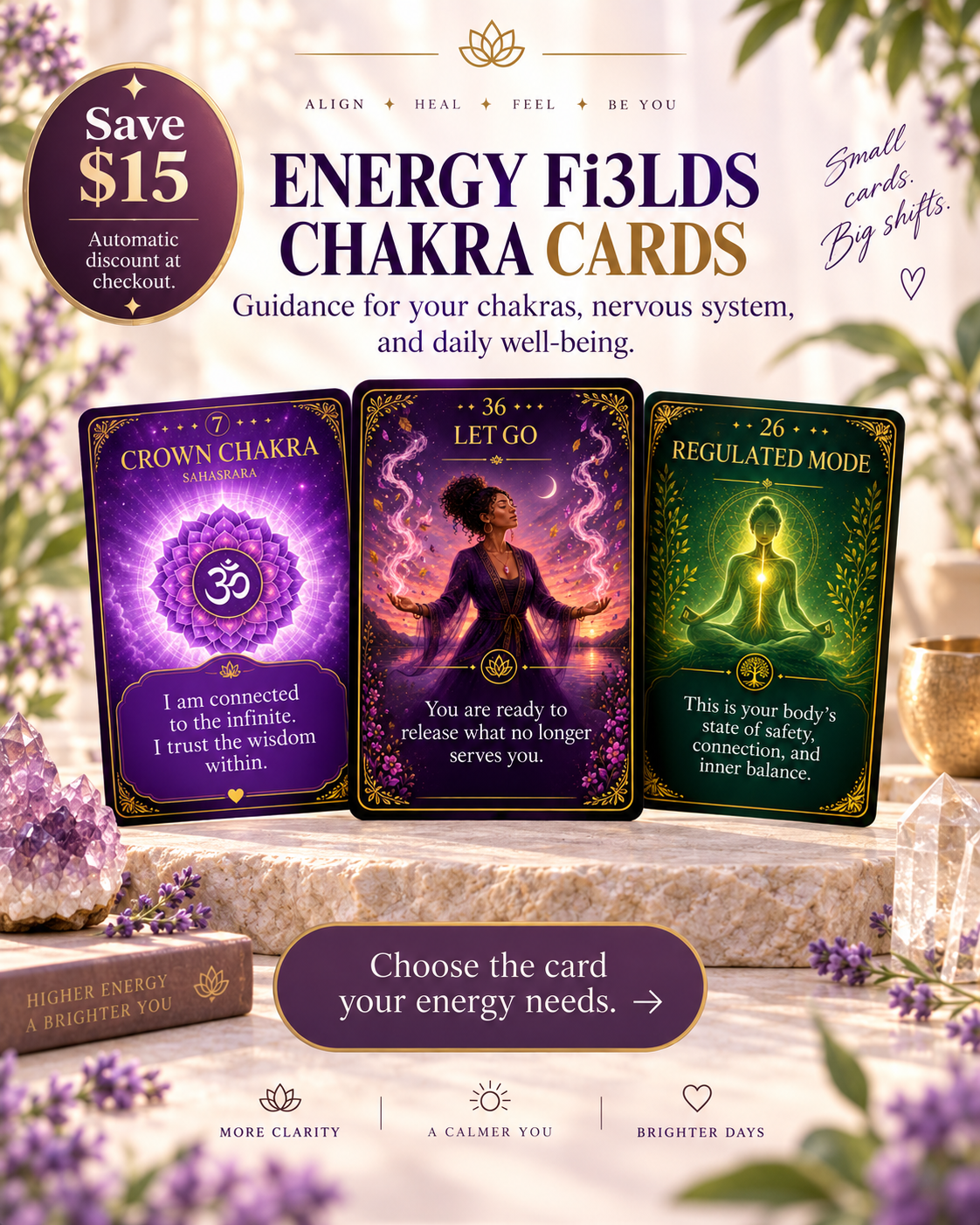 Energy Fi3lds Chakra Cards Complete Set