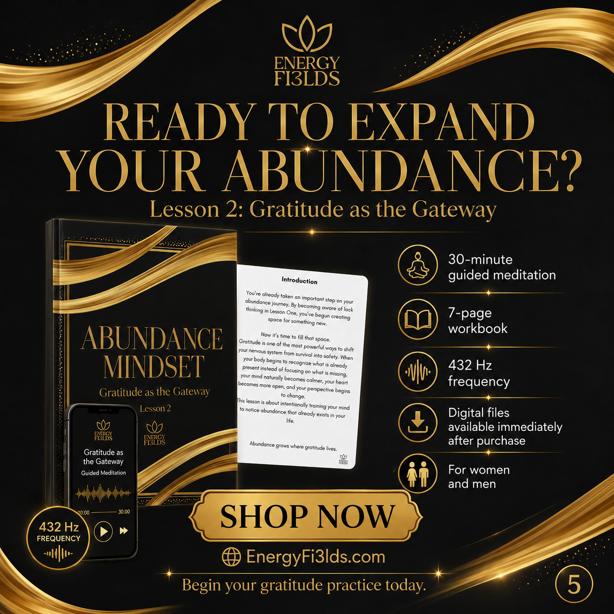 Abundance Mindset Guided Meditation (432 Hz) – Expanding Abundance Through Gratitude